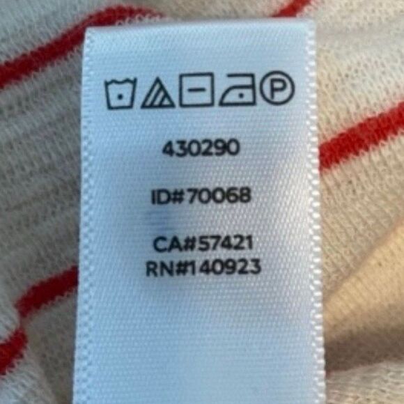 Lou & Grey Striped Racerback Mini Dress Cream Red Knit Sleeveless L - Picture 7 of 7